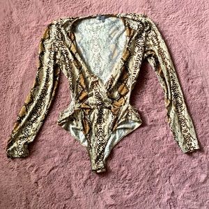 Charlotte Russe Snakeskin Print Bodysuit